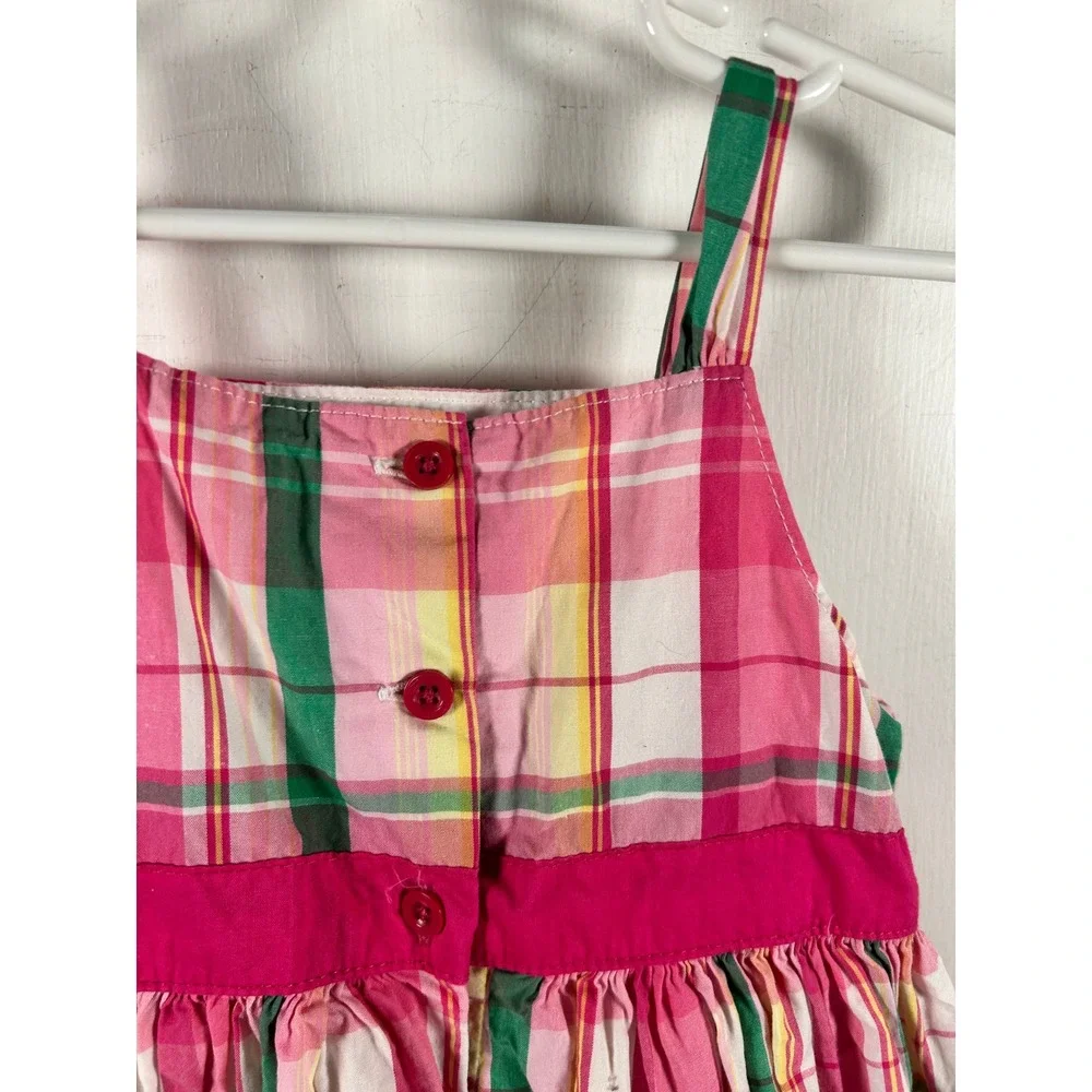 Gymborree Plaid Sundress Size 5 Pink Green Cotton Tulle Girls‎